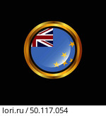 Tuvalu flag Golden button. Стоковая иллюстрация, агентство Ingram Publishing / Фотобанк Лори