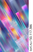 Vibrant abstract light reflections in geometric shapes. Стоковое AI-изображение, AI-художник Юрий Поздников / Фотобанк Лори