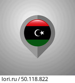 Map Navigation pointer with Libya flag design vector. Стоковая иллюстрация, агентство Ingram Publishing / Фотобанк Лори