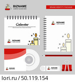 Candles Logo, Calendar Template, CD Cover, Diary and USB Brand Stationary Package Design Vector Template. Стоковая иллюстрация, агентство Ingram Publishing / Фотобанк Лори