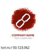 Chain link icon - Red WaterColor Circle Splash. Стоковая иллюстрация, агентство Ingram Publishing / Фотобанк Лори