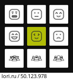 emoji , emoticon , smiley , happy , sad, cry , laugh , raomntic, love , angry , confused , handsome , nervous , kind , smile , icon, vector, design,  flat,  collection, style, creative,  icons. Стоковая иллюстрация, агентство Ingram Publishing / Фотобанк Лори
