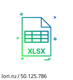 xlsx file file extension file format icon vector design. Стоковая иллюстрация, агентство Ingram Publishing / Фотобанк Лори