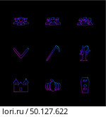 axe, tree , grave , halloween , rip , graveyard , horror , pumpkin , grave , cross , bat , scary , scare , candy , rip , horror , night , spider , icon, vector, design,  flat,  collection, style, creative,  icons. Стоковая иллюстрация, агентство Ingram Publishing / Фотобанк Лори