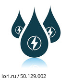 Hydro Energy Drops Icon. Shadow Reflection Design. Vector Illustration. Стоковая иллюстрация, агентство Ingram Publishing / Фотобанк Лори