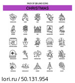 Christmas Line Icon Set - 25 Dashed Outline Style. Стоковая иллюстрация, агентство Ingram Publishing / Фотобанк Лори