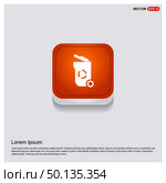 Trash icon Orange Abstract Web Button - Free vector icon. Стоковая иллюстрация, агентство Ingram Publishing / Фотобанк Лори