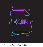 CUR file type icon design vector. Стоковая иллюстрация, агентство Ingram Publishing / Фотобанк Лори