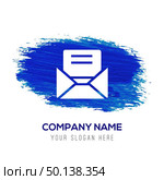 Send Mail icon - Blue watercolor background. Стоковая иллюстрация, агентство Ingram Publishing / Фотобанк Лори