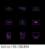 key , password bug , lock , shopify , club card ,western union , mobile , pen , board , icon, vector, design,  flat,  collection, style, creative,  icons. Стоковая иллюстрация, агентство Ingram Publishing / Фотобанк Лори
