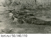 Советские солдаты на стрельбище во время учений. Стоковое фото, фотограф Retro / Фотобанк Лори