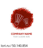 Shuttlecock Icon - Red WaterColor Circle Splash. Стоковая иллюстрация, агентство Ingram Publishing / Фотобанк Лори