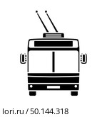 Trolleybus Icon Front View. Black on White. Vector Illustration. Стоковая иллюстрация, агентство Ingram Publishing / Фотобанк Лори