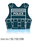 Police Vest Icon. Shadow Reflection Design. Vector Illustration. Стоковая иллюстрация, агентство Ingram Publishing / Фотобанк Лори