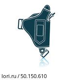 Police Holster Gun Icon. Shadow Reflection Design. Vector Illustration. Стоковая иллюстрация, агентство Ingram Publishing / Фотобанк Лори