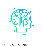 Artificial brain circuit intelligence icon vector design. Стоковая иллюстрация, агентство Ingram Publishing / Фотобанк Лори
