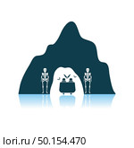 Scare Cave In Amusement Park Icon. Shadow Reflection Design. Vector Illustration. Стоковая иллюстрация, агентство Ingram Publishing / Фотобанк Лори
