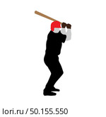 Highly detailed baseball athlete silhouette. Fully editable EPS 10 vector illustration. Стоковая иллюстрация, агентство Ingram Publishing / Фотобанк Лори