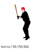 Highly detailed baseball athlete silhouette. Fully editable EPS 10 vector illustration. Стоковая иллюстрация, агентство Ingram Publishing / Фотобанк Лори