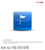 Golf Flag Icon - 3d Blue Button. Стоковая иллюстрация, агентство Ingram Publishing / Фотобанк Лори