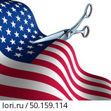 Divided America and national divisions in the United States and partisan politics as Republicans and Democrats split and widen the political gap in the country as a 3D illustration. Стоковое фото, агентство Ingram Publishing / Фотобанк Лори