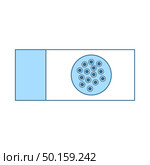Bacterium Glass Icon. Thin Line With Blue Fill Design. Vector Illustration. Стоковая иллюстрация, агентство Ingram Publishing / Фотобанк Лори