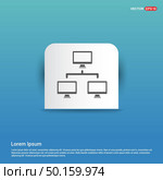 Hierarchical network icon - Blue Sticker button. Стоковая иллюстрация, агентство Ingram Publishing / Фотобанк Лори