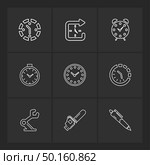 pen , education , saw , cutter , Watch , time , clock , alaram , day , timers , icon, vector, design,  flat,  collection, style, creative,  icons , setting , gear , . Стоковая иллюстрация, агентство Ingram Publishing / Фотобанк Лори