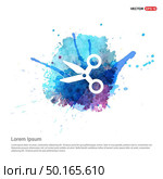 Scissors Icon - Watercolor Background. Стоковая иллюстрация, агентство Ingram Publishing / Фотобанк Лори