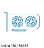 GPU Icon. Thin Line With Blue Fill Design. Vector Illustration. Стоковая иллюстрация, агентство Ingram Publishing / Фотобанк Лори