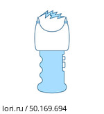 Stun Gun Icon. Thin Line With Blue Fill Design. Vector Illustration. Стоковая иллюстрация, агентство Ingram Publishing / Фотобанк Лори