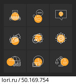 group chat,  phone call , chat , message , money wallet , clock , umbrella ,icon, vector, design,  flat,  collection, style, creative,  icons. Стоковая иллюстрация, агентство Ingram Publishing / Фотобанк Лори