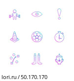 sports , games , atheletes , balls , fitness , football , fifa , russia , cricket , ball , bat , wicket, gym ,  tennis , running, race , hurdles , shoes , flag , icon, vector, design,  flat,  collection, style, creative,  icons. Стоковая иллюстрация, агентство Ingram Publishing / Фотобанк Лори