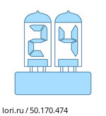 Electric Numeral Lamp Icon. Thin Line With Blue Fill Design. Vector Illustration. Стоковая иллюстрация, агентство Ingram Publishing / Фотобанк Лори
