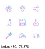 gear , navigation , share, bottle , save , floppy , download ,brush , medical , ambulance ,  icon, vector, design,  flat,  collection, style, creative,  icons. Стоковая иллюстрация, агентство Ingram Publishing / Фотобанк Лори
