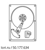 HDD Icon. Outline Simple Design With Editable Stroke. Vector Illustration. Стоковая иллюстрация, агентство Ingram Publishing / Фотобанк Лори