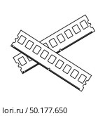 Computer Memory Icon. Outline Simple Design With Editable Stroke. Vector Illustration. Стоковая иллюстрация, агентство Ingram Publishing / Фотобанк Лори