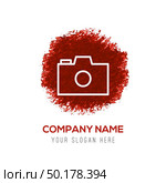 Photo camera icon - Red WaterColor Circle Splash. Стоковая иллюстрация, агентство Ingram Publishing / Фотобанк Лори