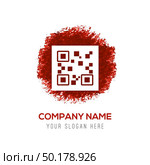 Qr code icons - Red WaterColor Circle Splash. Стоковая иллюстрация, агентство Ingram Publishing / Фотобанк Лори