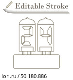 Electric Numeral Lamp Icon. Editable Stroke Simple Design. Vector Illustration. Стоковая иллюстрация, агентство Ingram Publishing / Фотобанк Лори