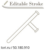 Police Baton Icon. Editable Stroke Simple Design. Vector Illustration. Стоковая иллюстрация, агентство Ingram Publishing / Фотобанк Лори