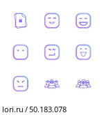 emoji , emoticon , smiley , happy , sad, cry , laugh , raomntic, love , angry , confused , handsome , nervous , kind , smile , icon, vector, design,  flat,  collection, style, creative,  icons. Стоковая иллюстрация, агентство Ingram Publishing / Фотобанк Лори