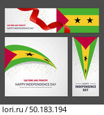 Happy Sao Tome and Principe independence day Banner and Background Set. Стоковая иллюстрация, агентство Ingram Publishing / Фотобанк Лори