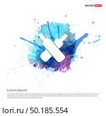 Cricket Bat Icon - Watercolor Background. Стоковая иллюстрация, агентство Ingram Publishing / Фотобанк Лори