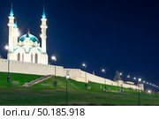 Picturesque night view of the Kul Sharif Mosque of the Kazan Kremlin. Russia (2022 год). Стоковое фото, фотограф Константин Лабунский / Фотобанк Лори