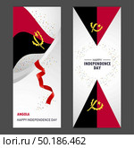 Angola Happy independence day Confetti Celebration Background Vertical Banner set. Стоковая иллюстрация, агентство Ingram Publishing / Фотобанк Лори