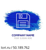 Floppy diskette icon - Blue watercolor background. Стоковая иллюстрация, агентство Ingram Publishing / Фотобанк Лори