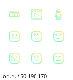 emoji , emoticon , smiley , happy , sad, cry , laugh , raomntic, love , angry , confused , handsome , nervous , kind , smile , icon, vector, design,  flat,  collection, style, creative,  icons. Стоковая иллюстрация, агентство Ingram Publishing / Фотобанк Лори