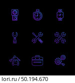 Breifcase ,setting , car , Watch , time , clock , alaram , day , timers , icon, vector, design,  flat,  collection, style, creative,  icons , setting , gear , . Стоковая иллюстрация, агентство Ingram Publishing / Фотобанк Лори