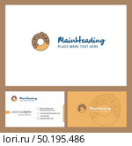 Doughnut Logo design with Tagline & Front and Back Busienss Card Template. Vector Creative Design. Стоковая иллюстрация, агентство Ingram Publishing / Фотобанк Лори
